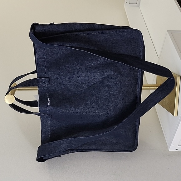 Theory Denim Blue Tote Bag Office Siren - Picture 2 of 16